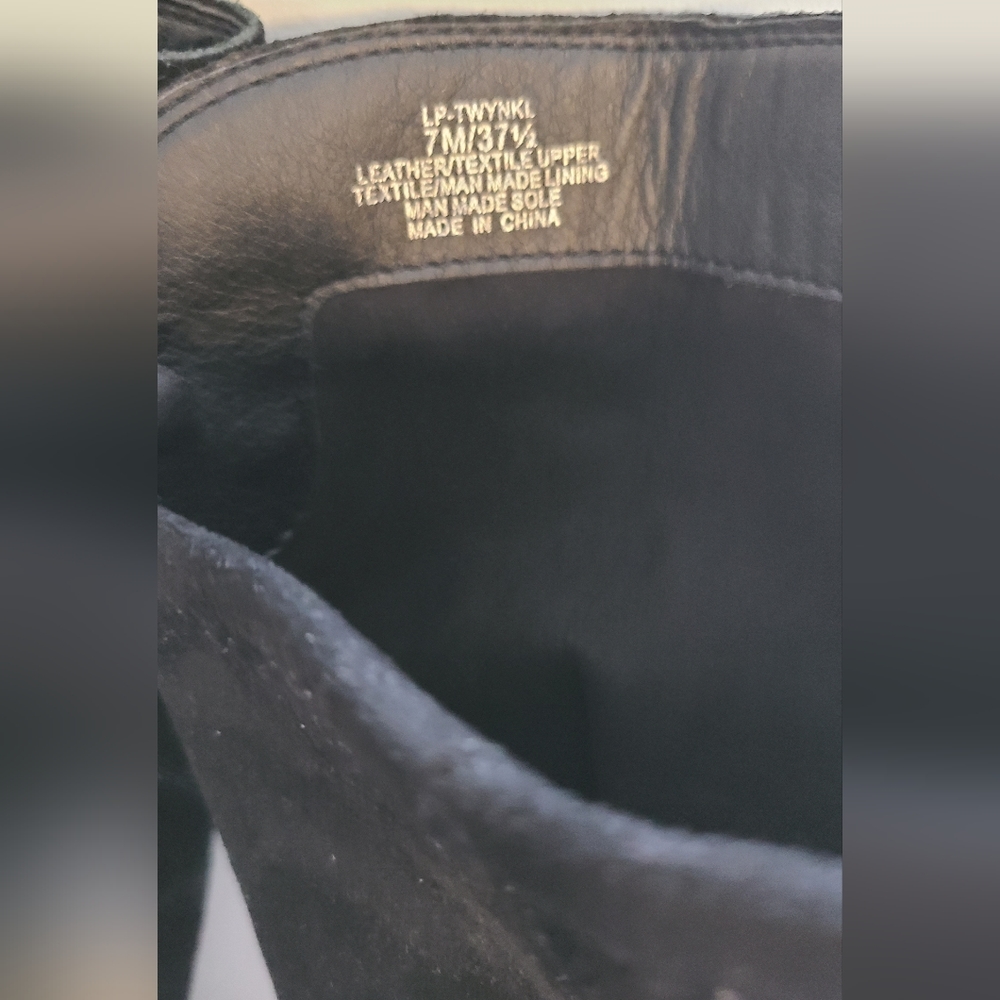 NWOT Lucky Brand black leather knee high boots. Size 7 - Picture 6 of 9